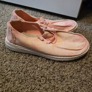 Hey Dude Women's Pink Tie-Dye Flats